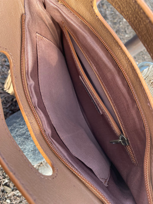 Cowhide Tooled Fringe Purse